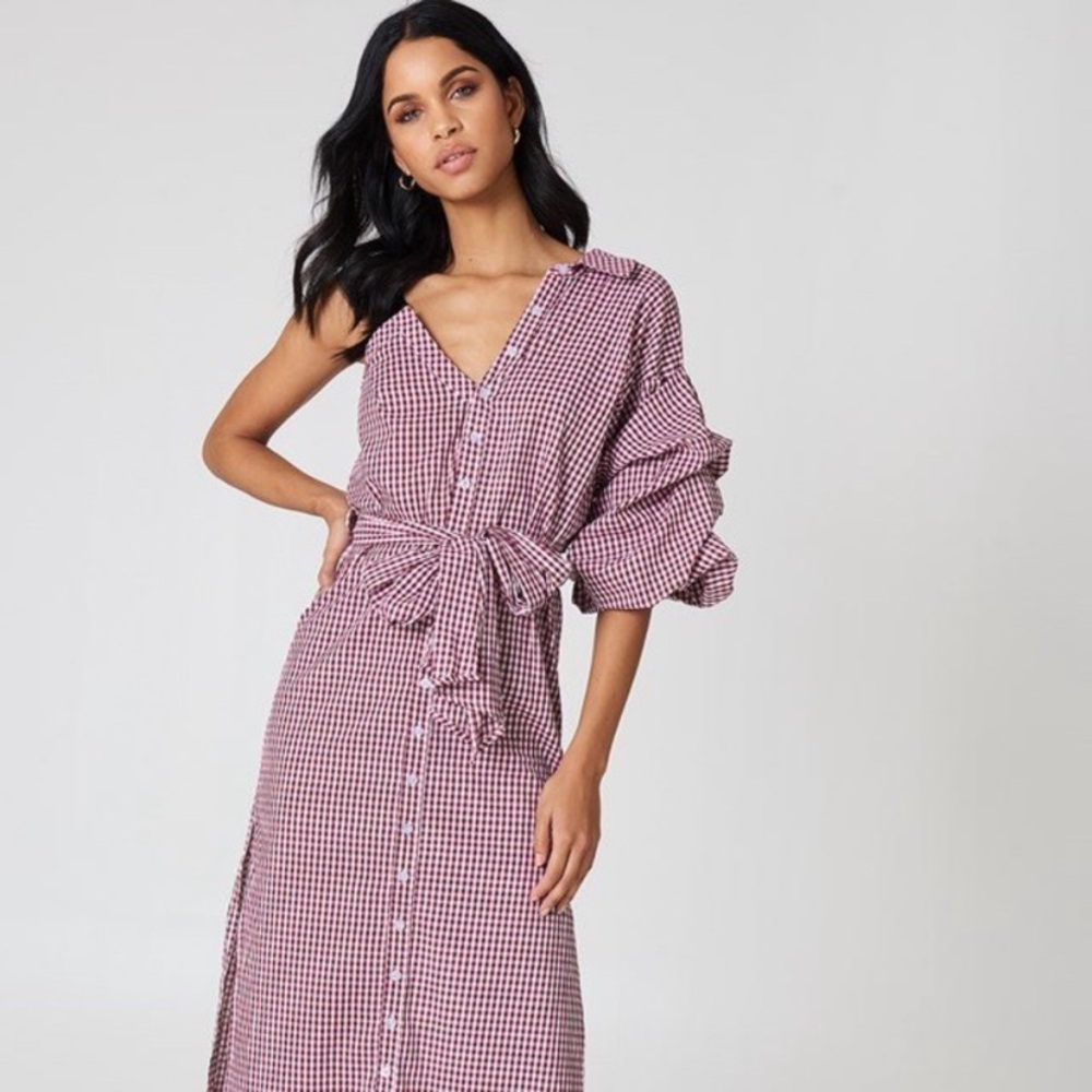 Hot & Delicious Asymmetrical Striped Dress - Navy